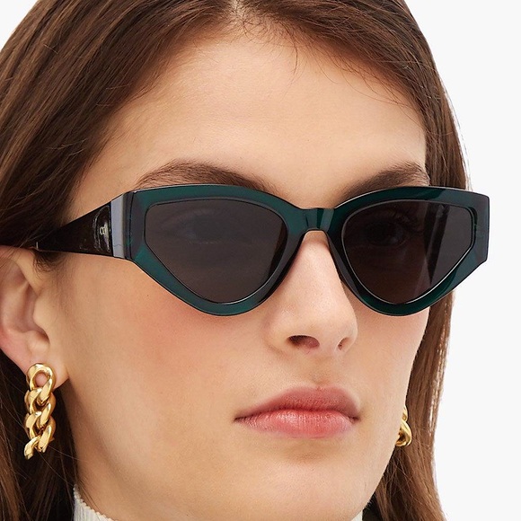 New 💚 RARE GREEN & Gold Dior cat eye Sunglasses - Picture 2 of 12